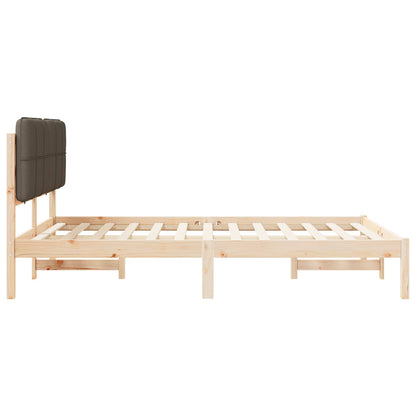Bedframe met Gevoerd Hoofdgedeelte Taupe 135 x 190 cm