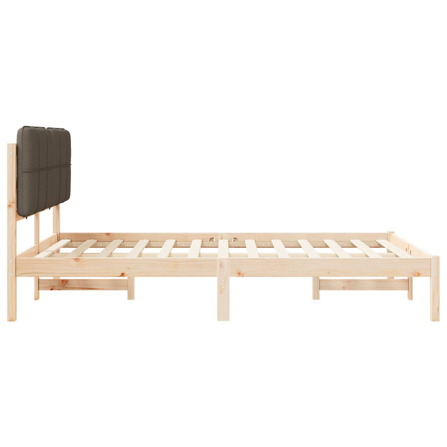 Bedframe met Gevoerd Hoofdgedeelte Taupe 135 x 190 cm