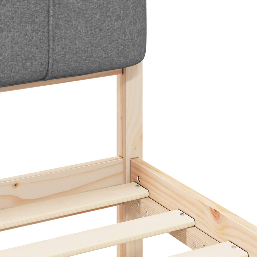 Bedframe met Gevoerd Hoofdgedeelte Lichtgrijs 120 x 190 cm