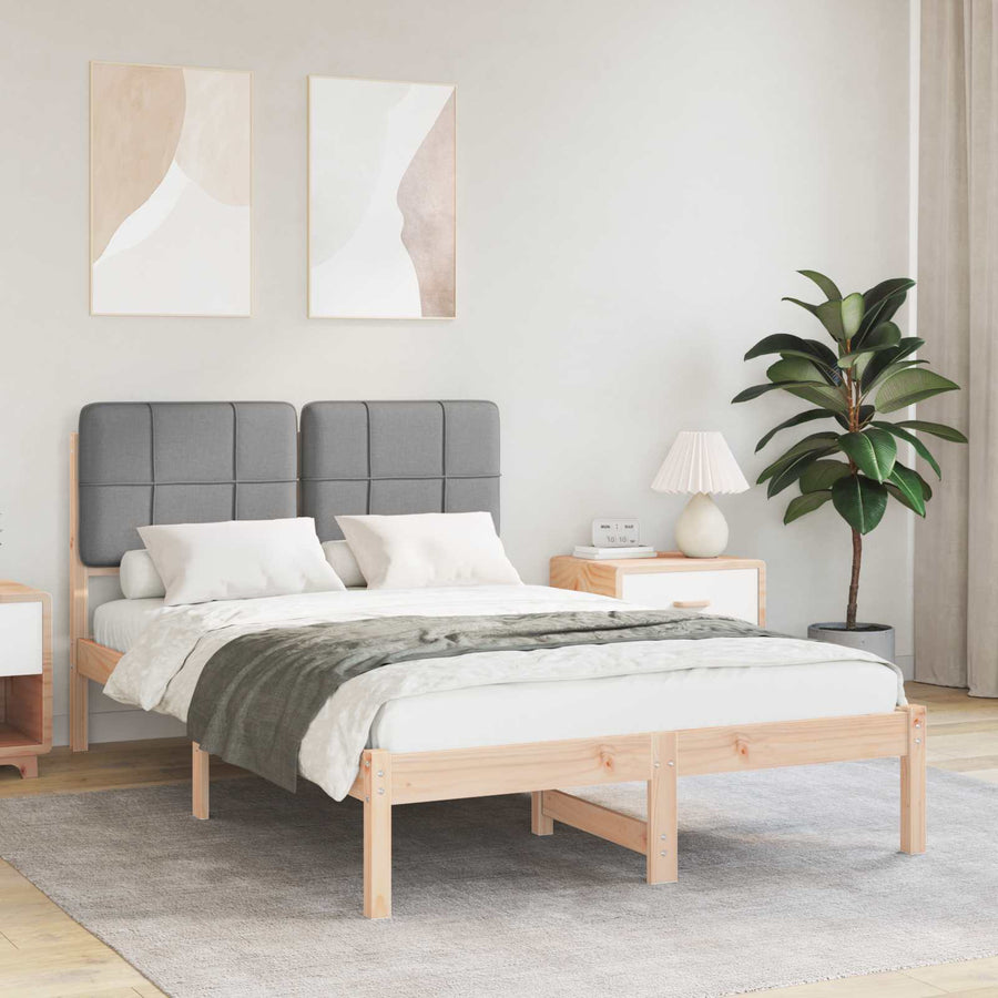 Bedframe met Gevoerd Hoofdgedeelte Lichtgrijs 120 x 190 cm