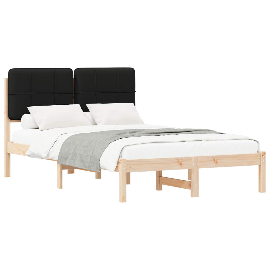 Bedframe met Gevoerd Hoofdgedeelte Zwart 120 x 190 cm