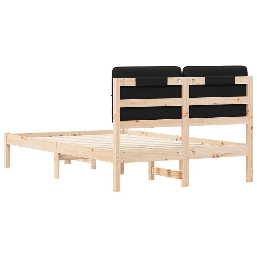 Bedframe met Gevoerd Hoofdgedeelte Zwart 120 x 190 cm