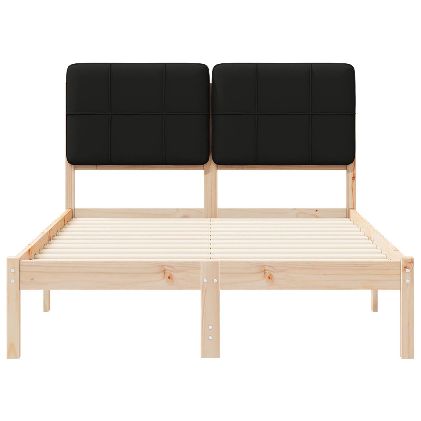 Bedframe met Gevoerd Hoofdgedeelte Zwart 120 x 190 cm