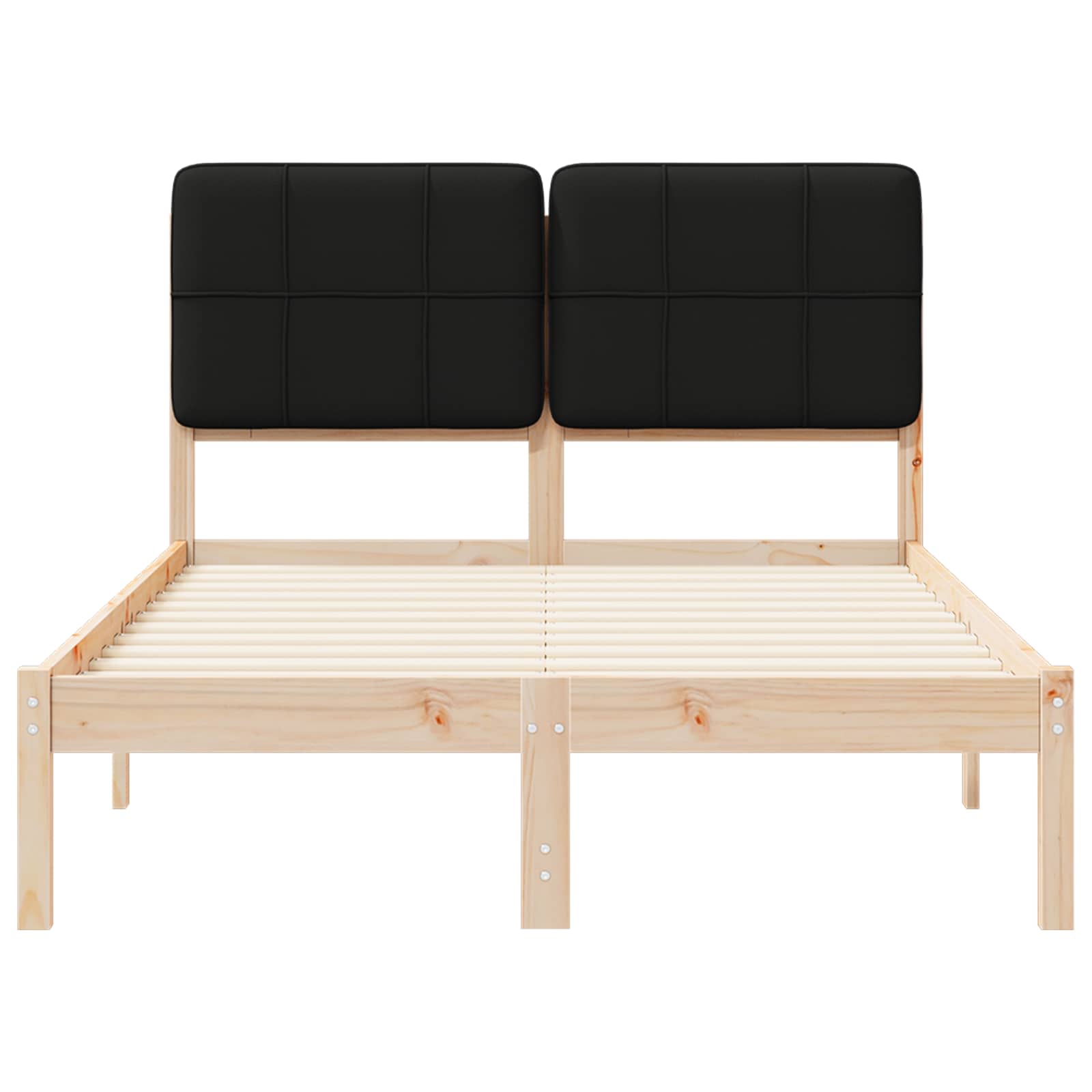 Bedframe met Gevoerd Hoofdgedeelte Zwart 120 x 190 cm