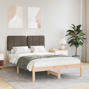 Bedframe 120x190 cm massief grenenhout taupe