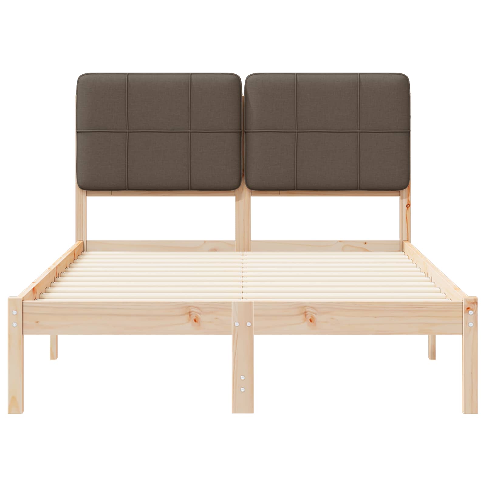 Bedframe met Gevoerd Hoofdgedeelte Taupe 120 x 190 cm
