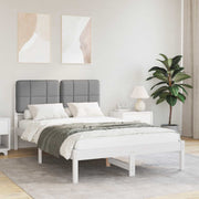 Bedframe 120x190 cm lichtgrijs massief grenenhout