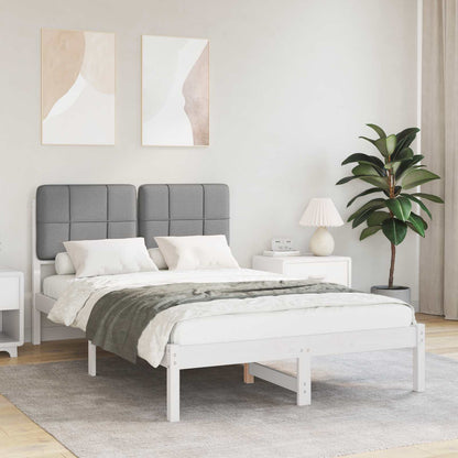 Bedframe met Gevoerd Hoofdgedeelte Lichtgrijs 120 x 190 cm
