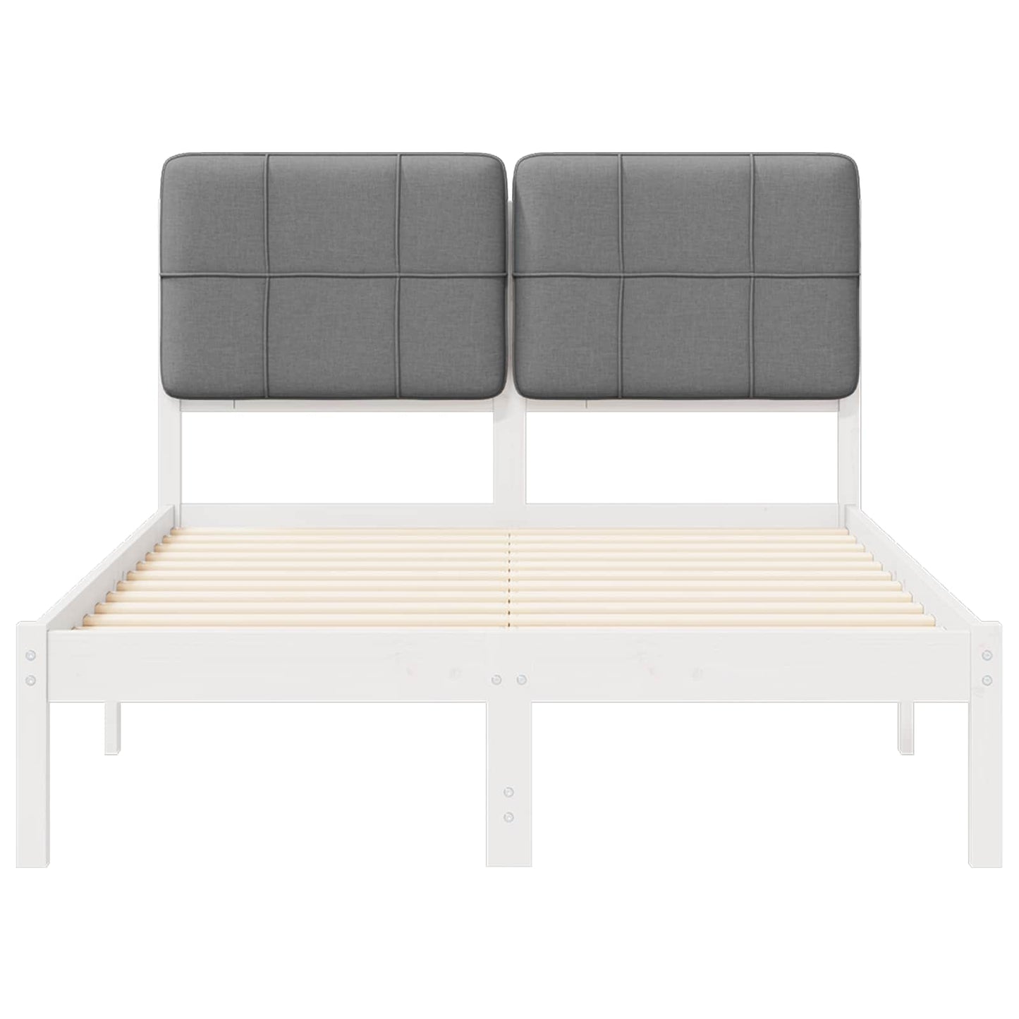 Bedframe met Gevoerd Hoofdgedeelte Lichtgrijs 120 x 190 cm