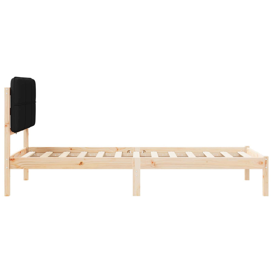 Bedframe met Gevoerd Hoofdgedeelte Zwart 100 x 200 cm