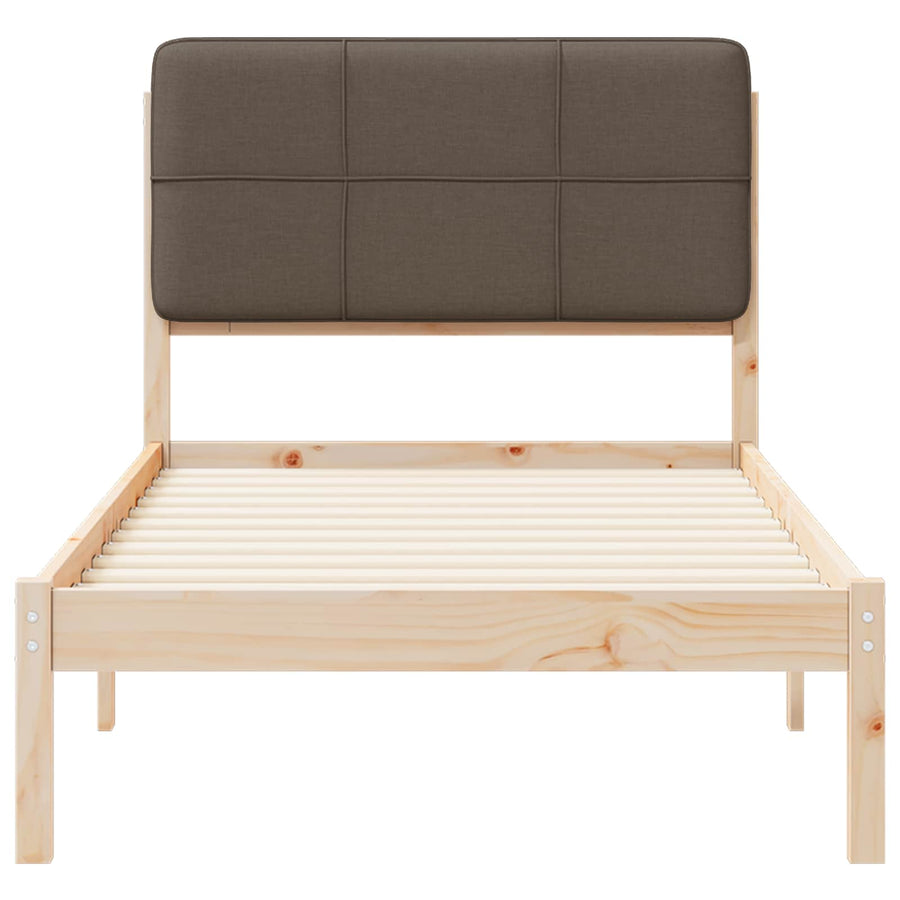 Bedframe met Gevoerd Hoofdgedeelte Taupe 100 x 200 cm
