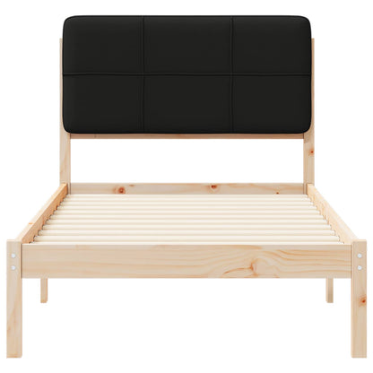 Bedframe met Gevoerd Hoofdgedeelte Zwart 90 x 200 cm