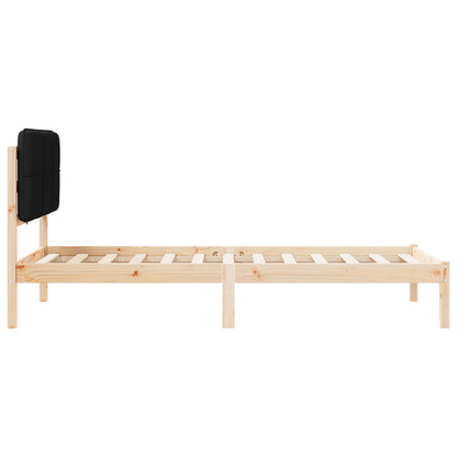 Bedframe met Gevoerd Hoofdgedeelte Zwart 90 x 200 cm