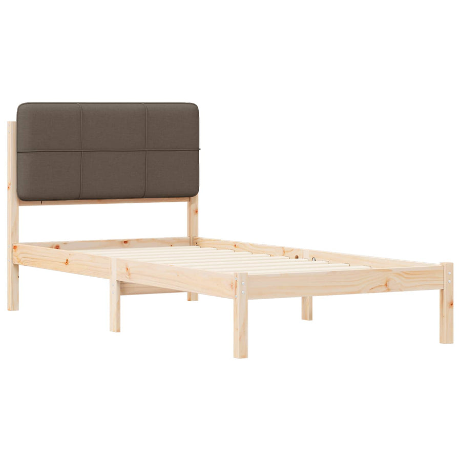 Bedframe met Gevoerd Hoofdgedeelte Taupe 90 x 200 cm
