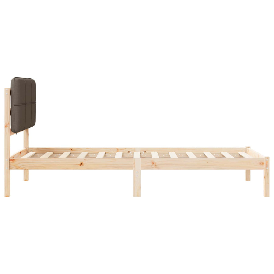 Bedframe met Gevoerd Hoofdgedeelte Taupe 90 x 200 cm