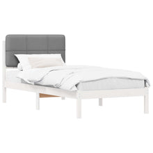 Bedframe met Gevoerd Hoofdgedeelte Lichtgrijs 90 x 200 cm