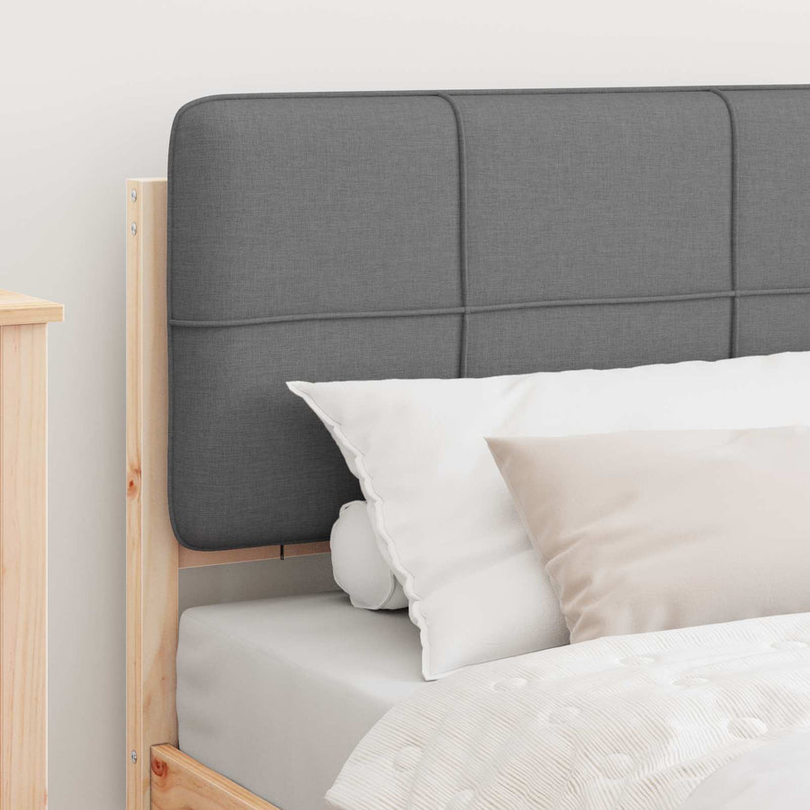 Bedframe met Gevoerd Hoofdgedeelte Lichtgrijs 80 x 200 cm