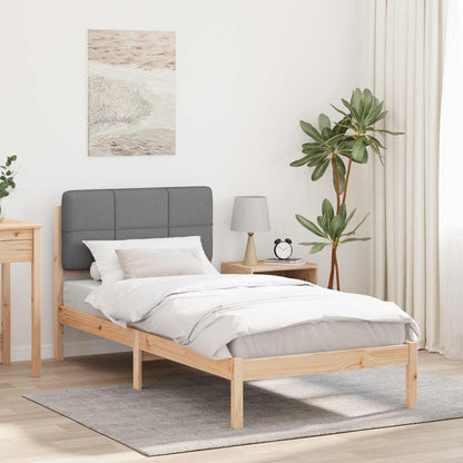 Bedframe met Gevoerd Hoofdgedeelte Lichtgrijs 80 x 200 cm