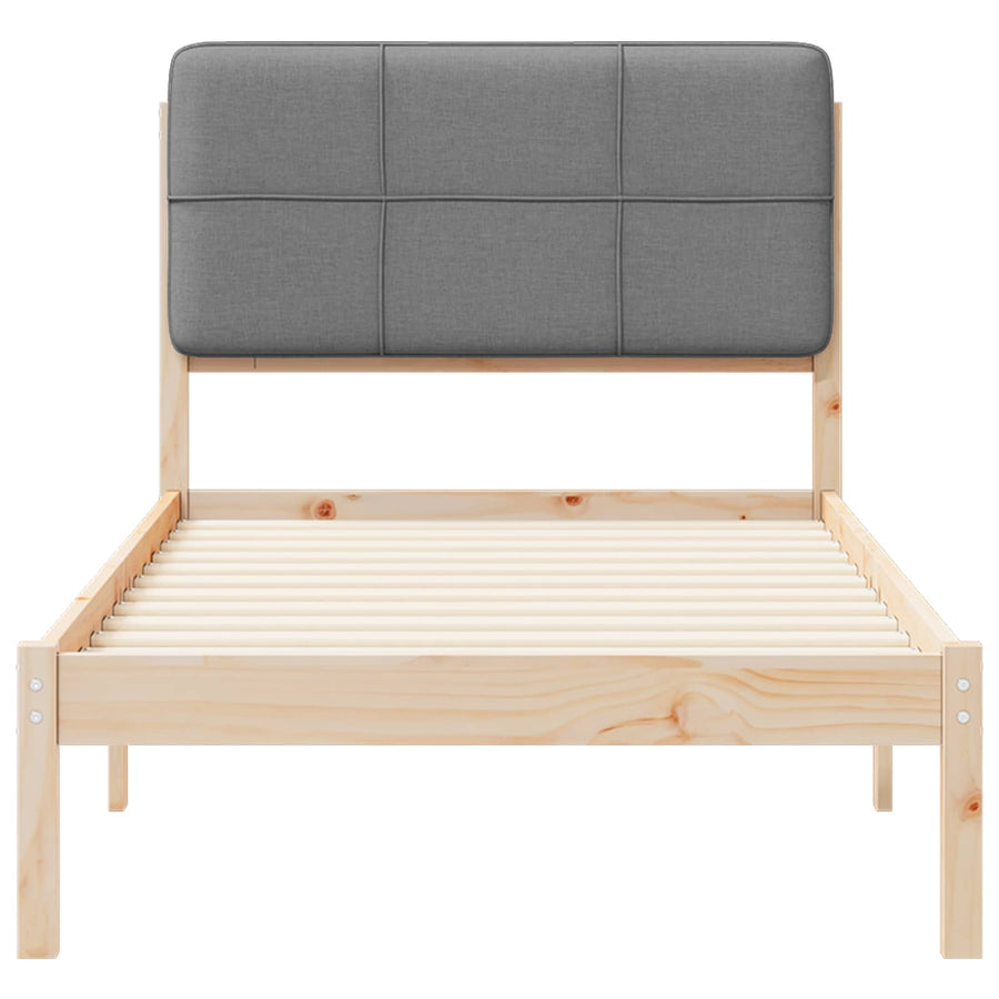Bedframe met Gevoerd Hoofdgedeelte Lichtgrijs 80 x 200 cm