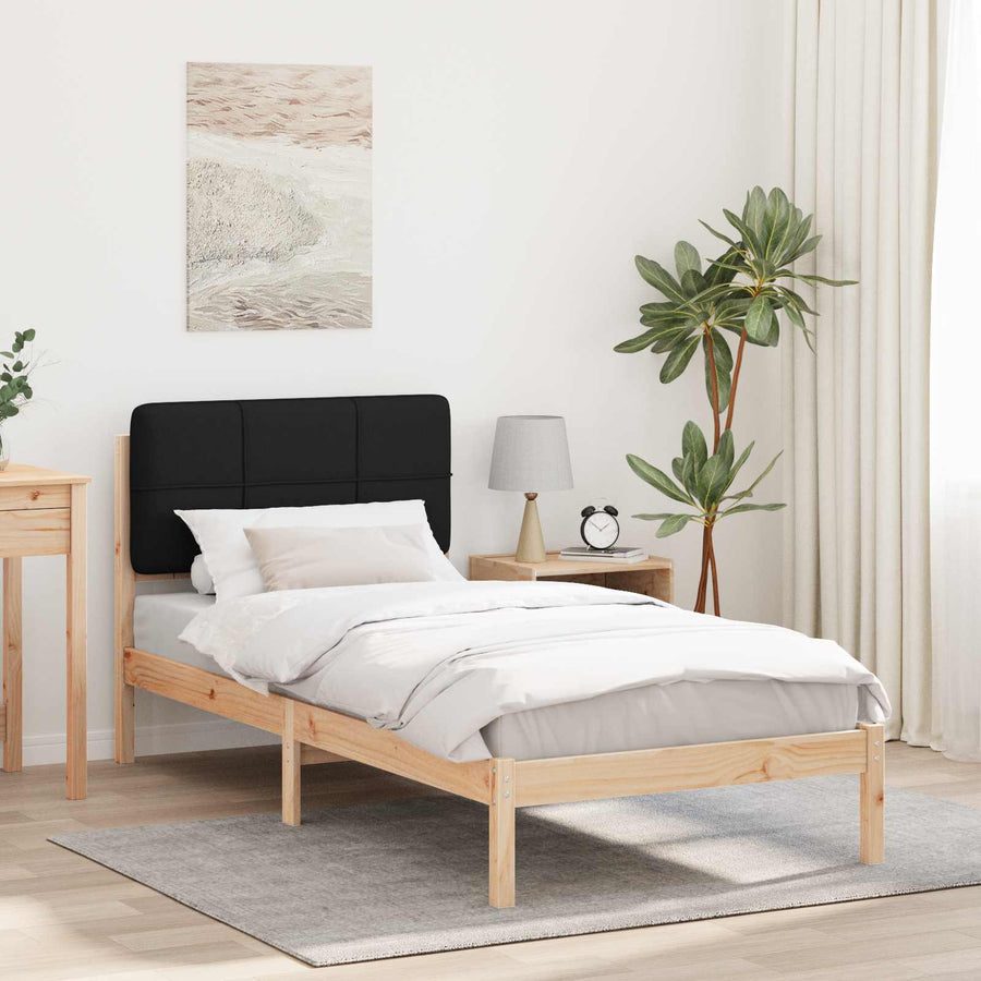 Bedframe met Gevoerd Hoofdgedeelte Zwart 80 x 200 cm