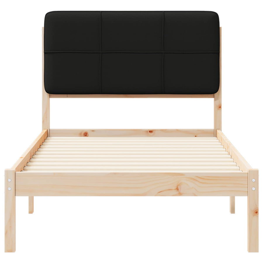 Bedframe met Gevoerd Hoofdgedeelte Zwart 80 x 200 cm