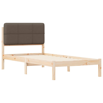 Bedframe met Gevoerd Hoofdgedeelte Taupe 80 x 200 cm