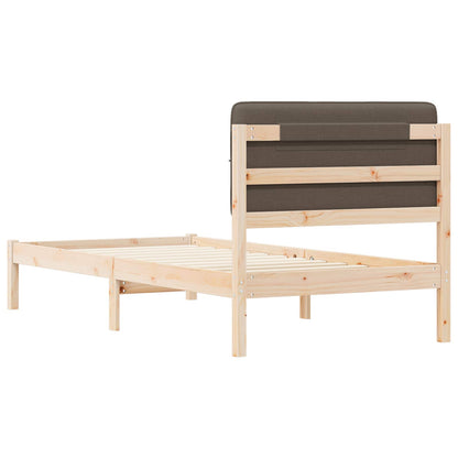 Bedframe met Gevoerd Hoofdgedeelte Taupe 80 x 200 cm