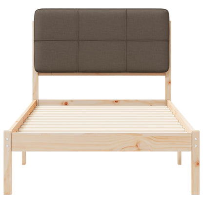 Bedframe met Gevoerd Hoofdgedeelte Taupe 80 x 200 cm