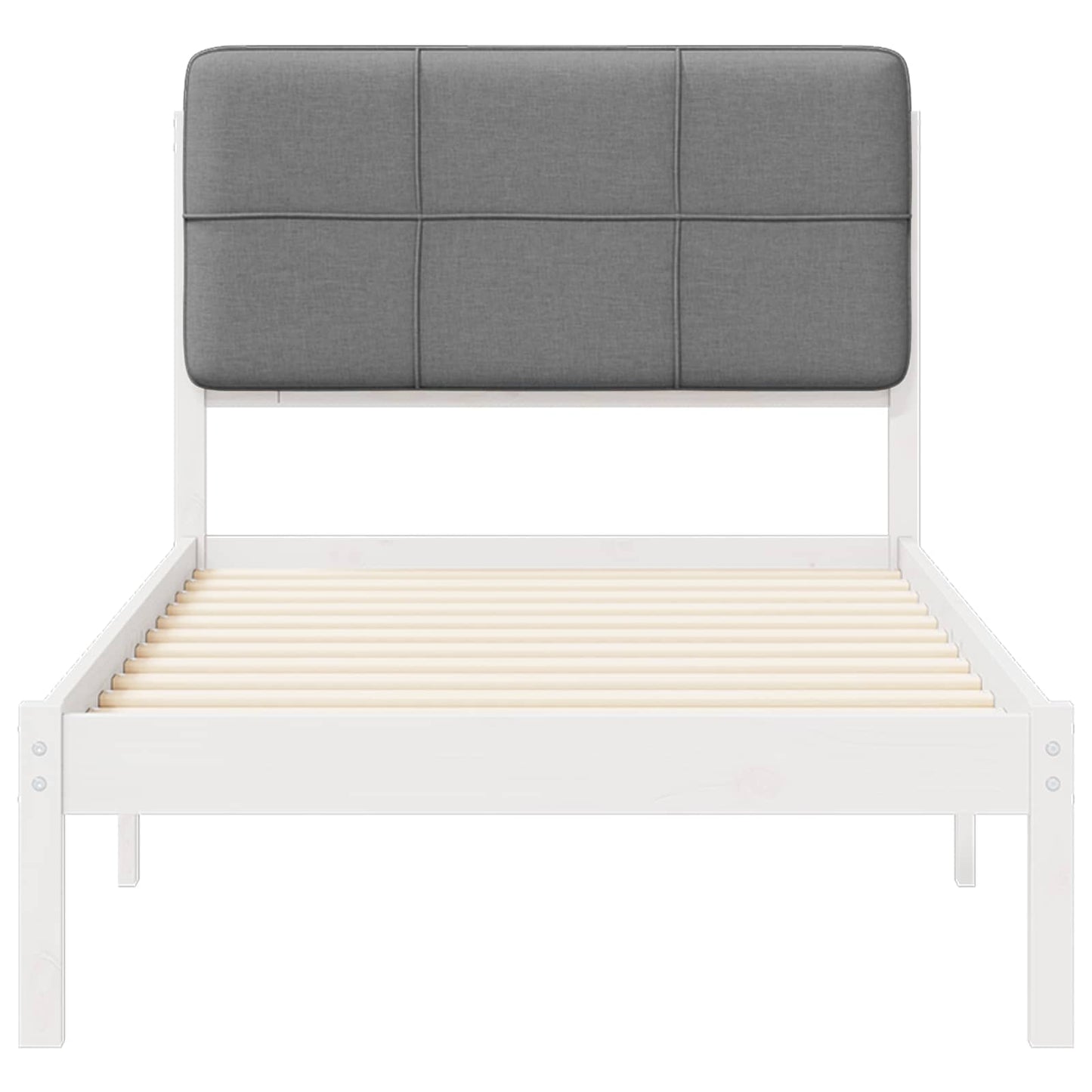 Bedframe met Gevoerd Hoofdgedeelte Lichtgrijs 80 x 200 cm
