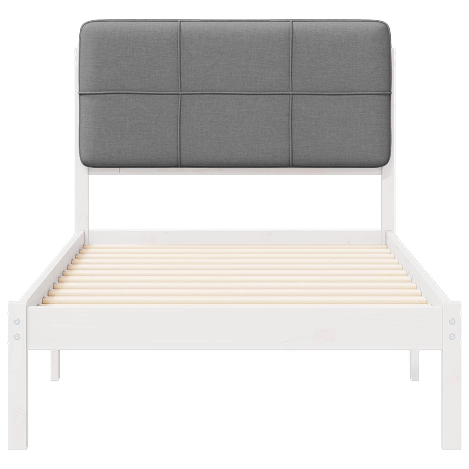 Bedframe met Gevoerd Hoofdgedeelte Lichtgrijs 80 x 200 cm