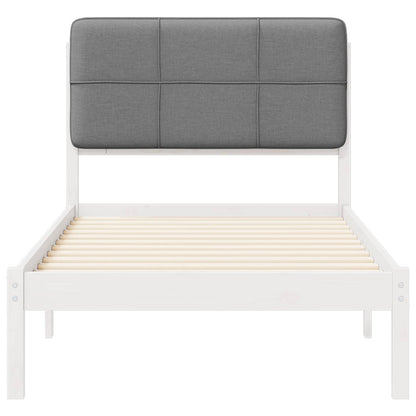 Bedframe met Gevoerd Hoofdgedeelte Lichtgrijs 80 x 200 cm