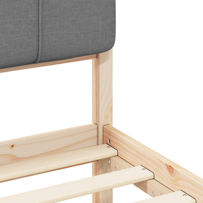 Bedframe met Gevoerd Hoofdgedeelte Lichtgrijs 90 x 190 cm