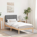Upholstered Bed Frame Light Grey 90 x 190 cm