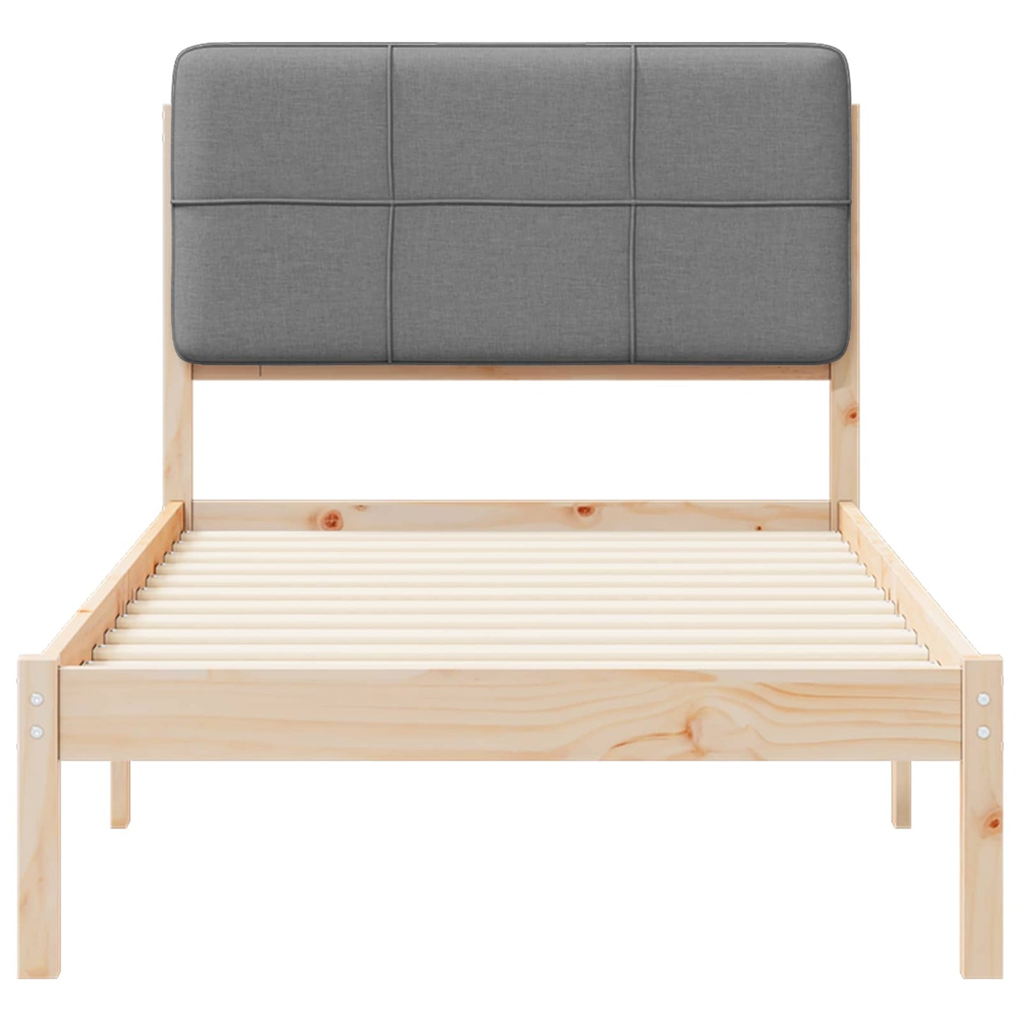 Bedframe met Gevoerd Hoofdgedeelte Lichtgrijs 90 x 190 cm