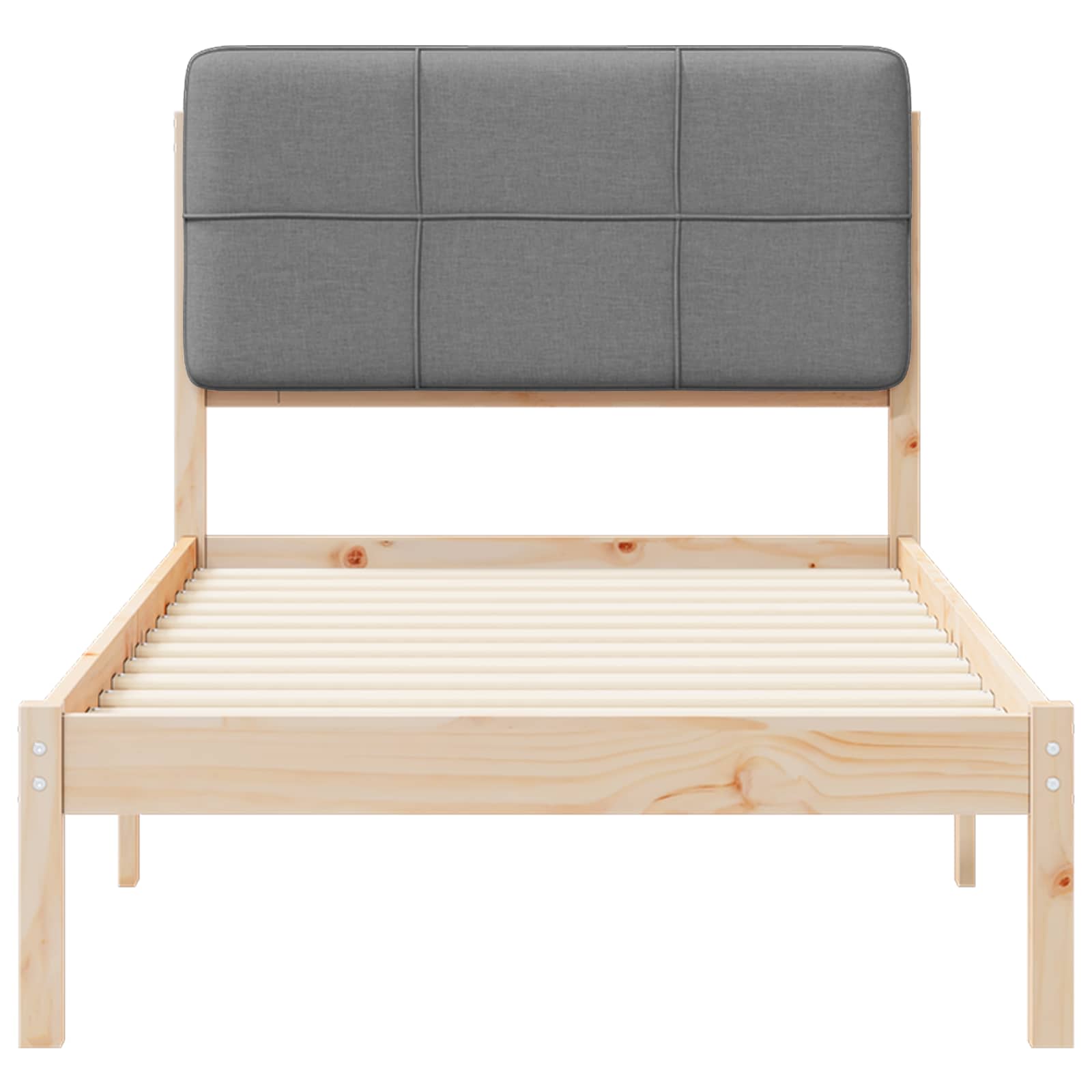 Bedframe met Gevoerd Hoofdgedeelte Lichtgrijs 90 x 190 cm