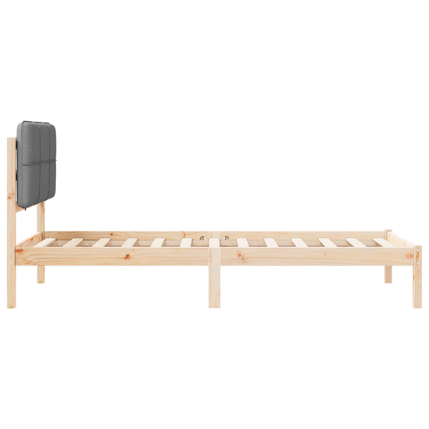 Bedframe met Gevoerd Hoofdgedeelte Lichtgrijs 90 x 190 cm