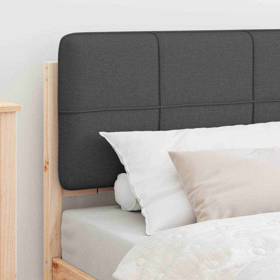 Bedframe met Gevoerd Hoofdgedeelte Donkergrijs 90 x 190 cm