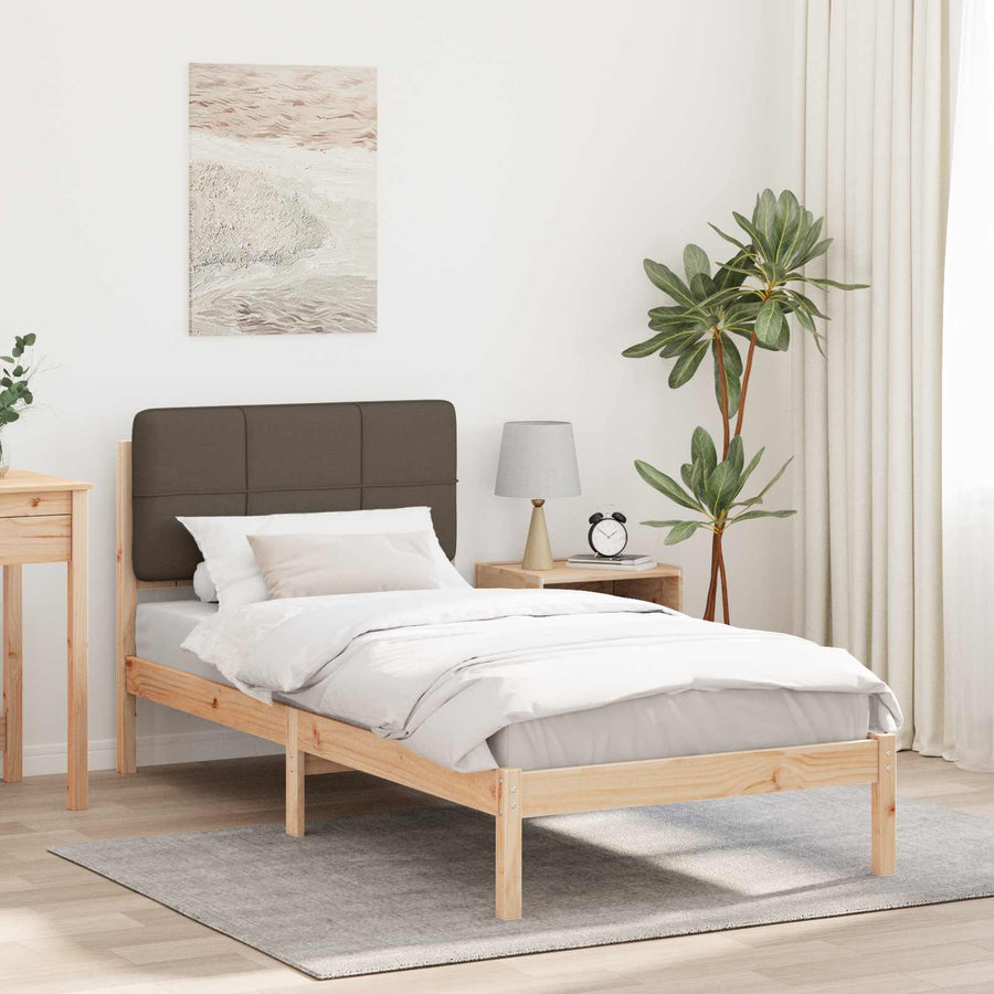 Bedframe met Gevoerd Hoofdgedeelte Taupe 90 x 190 cm