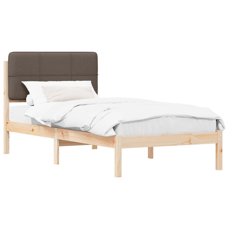 Bedframe met Gevoerd Hoofdgedeelte Taupe 90 x 190 cm