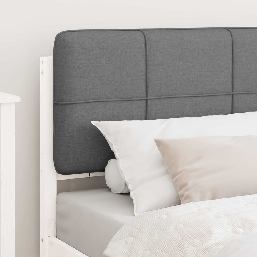 Bedframe met Gevoerd Hoofdgedeelte Lichtgrijs 75 x 190 cm