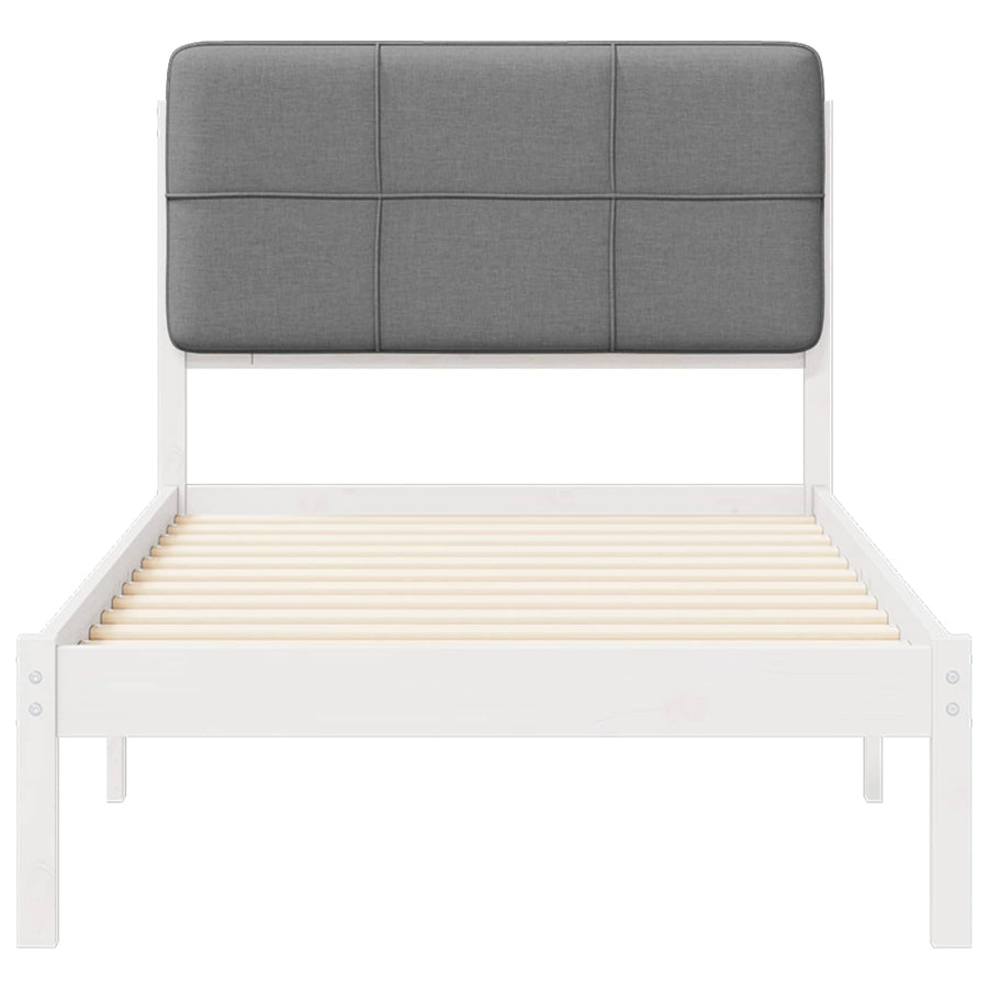 Bedframe met Gevoerd Hoofdgedeelte Lichtgrijs 75 x 190 cm