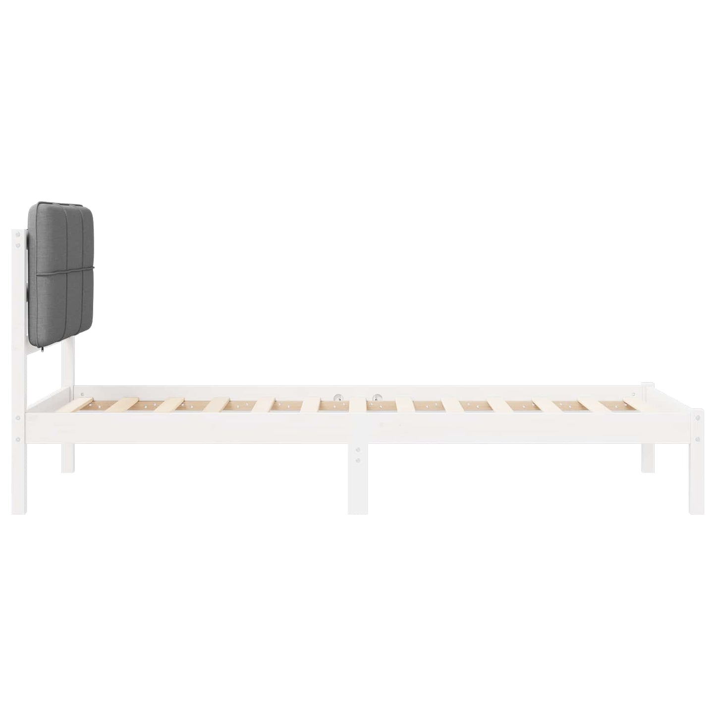Bedframe met Gevoerd Hoofdgedeelte Lichtgrijs 75 x 190 cm