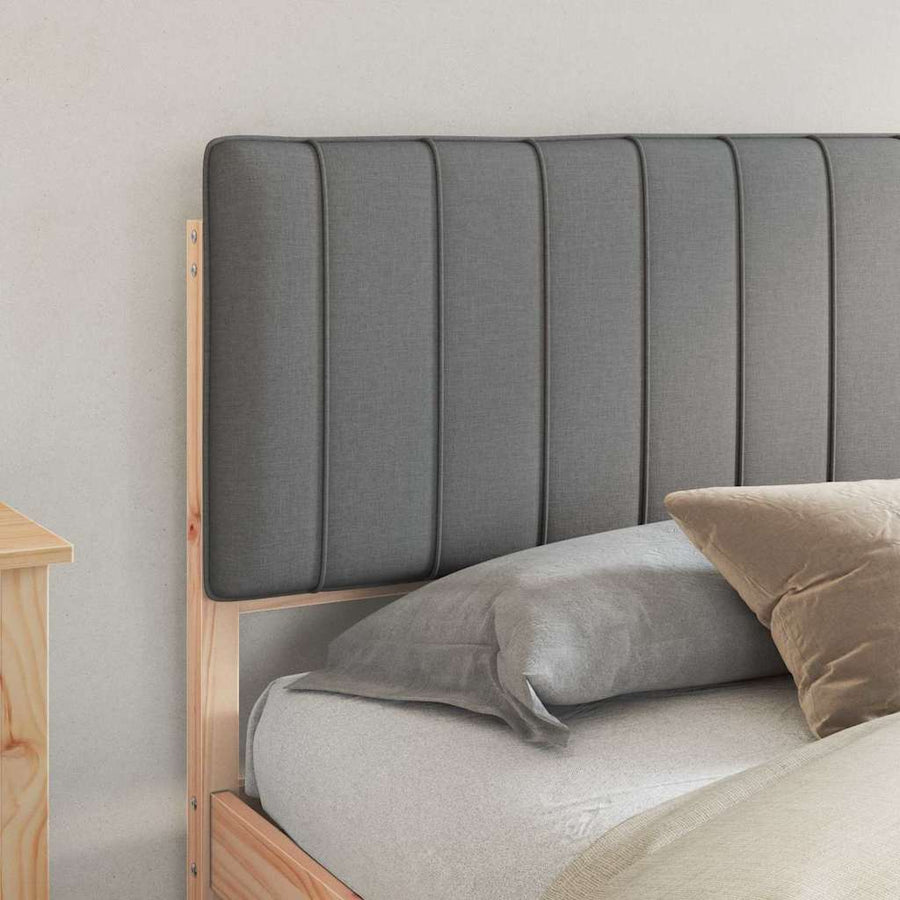 Bedframe met Gevoerd Hoofdgedeelte Lichtgrijs 180 x 200 cm