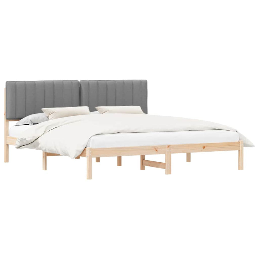 Bedframe met Gevoerd Hoofdgedeelte Lichtgrijs 180 x 200 cm