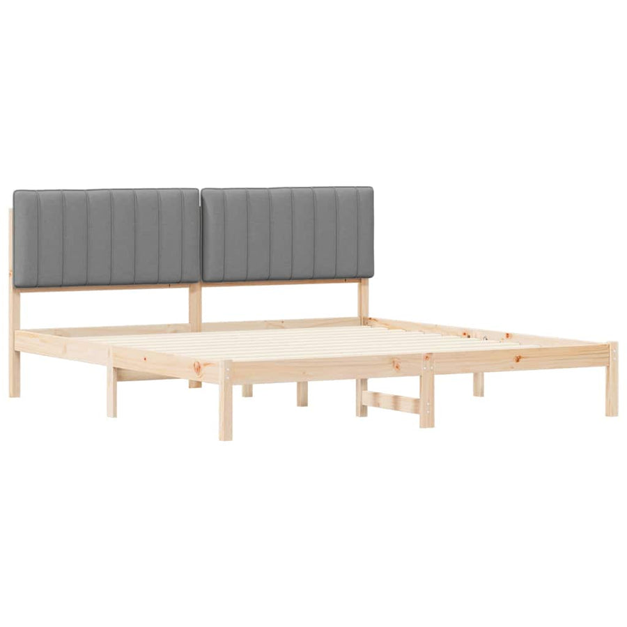 Bedframe met Gevoerd Hoofdgedeelte Lichtgrijs 180 x 200 cm