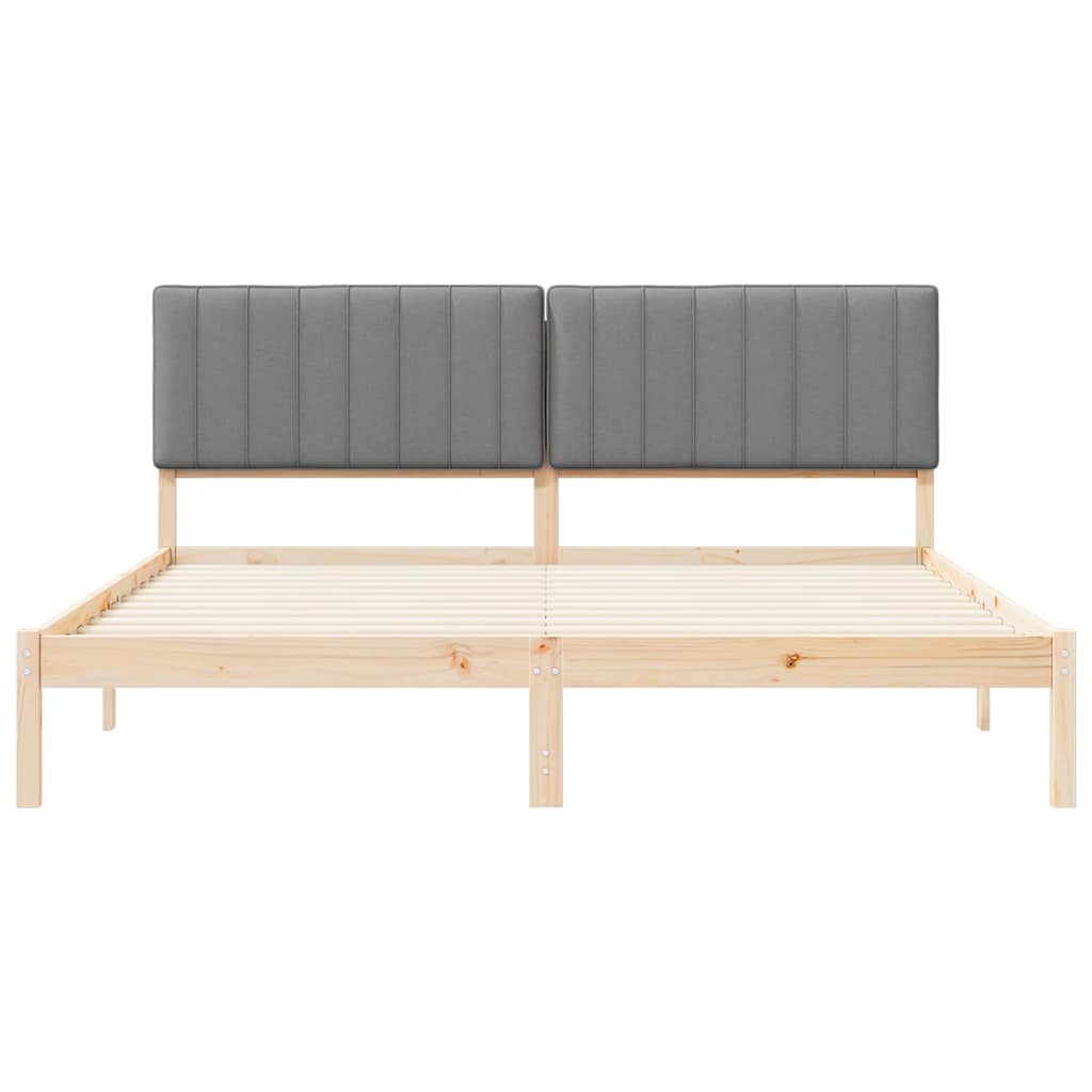 Bedframe met Gevoerd Hoofdgedeelte Lichtgrijs 180 x 200 cm