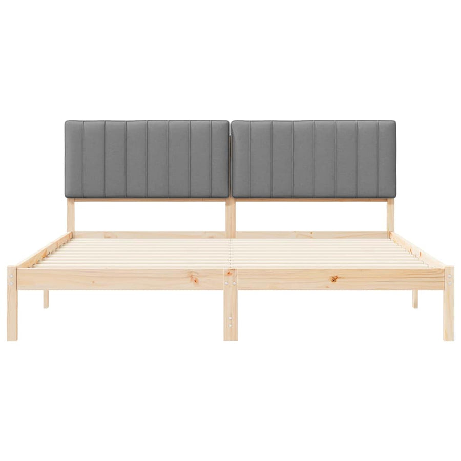 Bedframe met Gevoerd Hoofdgedeelte Lichtgrijs 180 x 200 cm