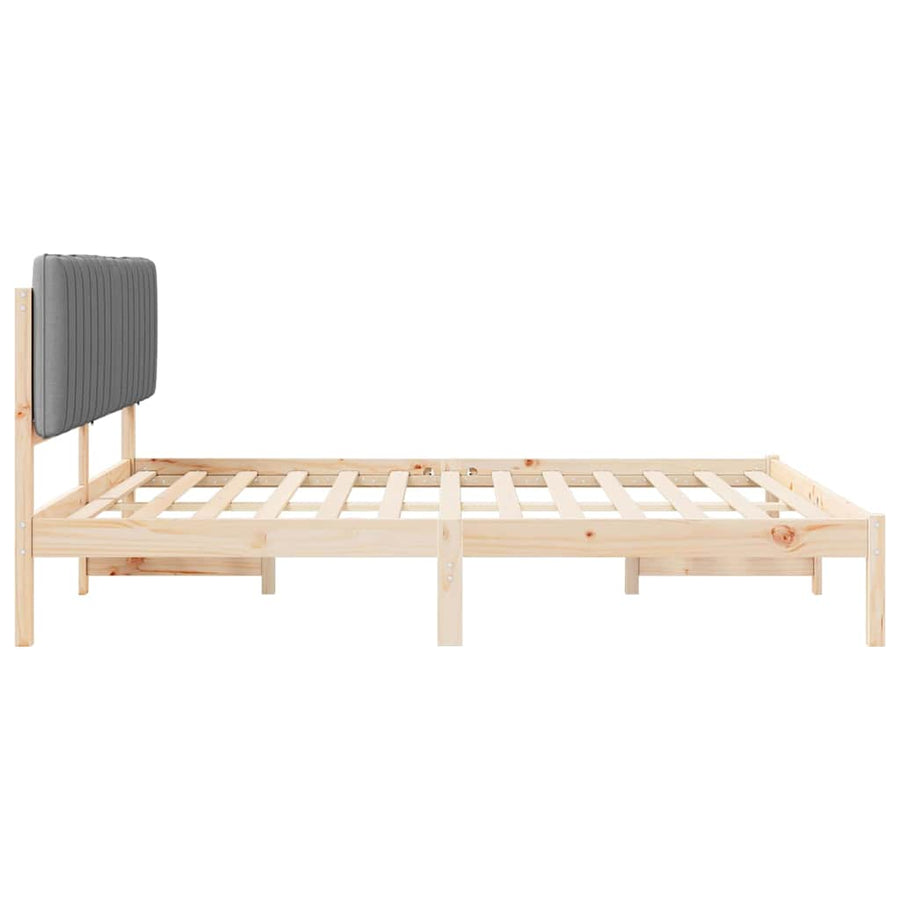 Bedframe met Gevoerd Hoofdgedeelte Lichtgrijs 180 x 200 cm