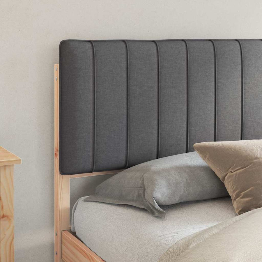 Bedframe met Gevoerd Hoofdgedeelte Donkergrijs 180 x 200 cm