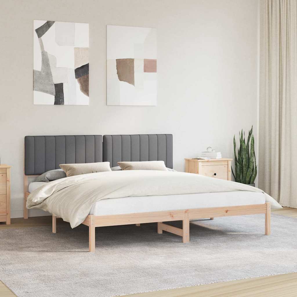 Bedframe met Gevoerd Hoofdgedeelte Donkergrijs 180 x 200 cm